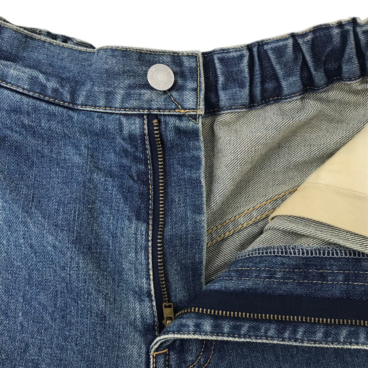 NEON SIGN(ネオンサイン) Wide denim slacks加工ワイドデニムパンツ