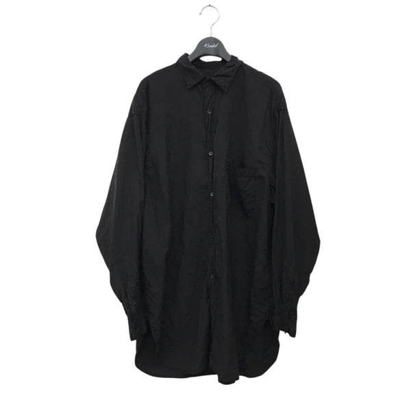 COMOLI / 長袖シャツ/4/コットン/BLK/無地/B01-02014/シルク製品染シャツ COMOLI(コモリ) シルク製品染長袖シャツB01-02014 B01-02014 ブラック