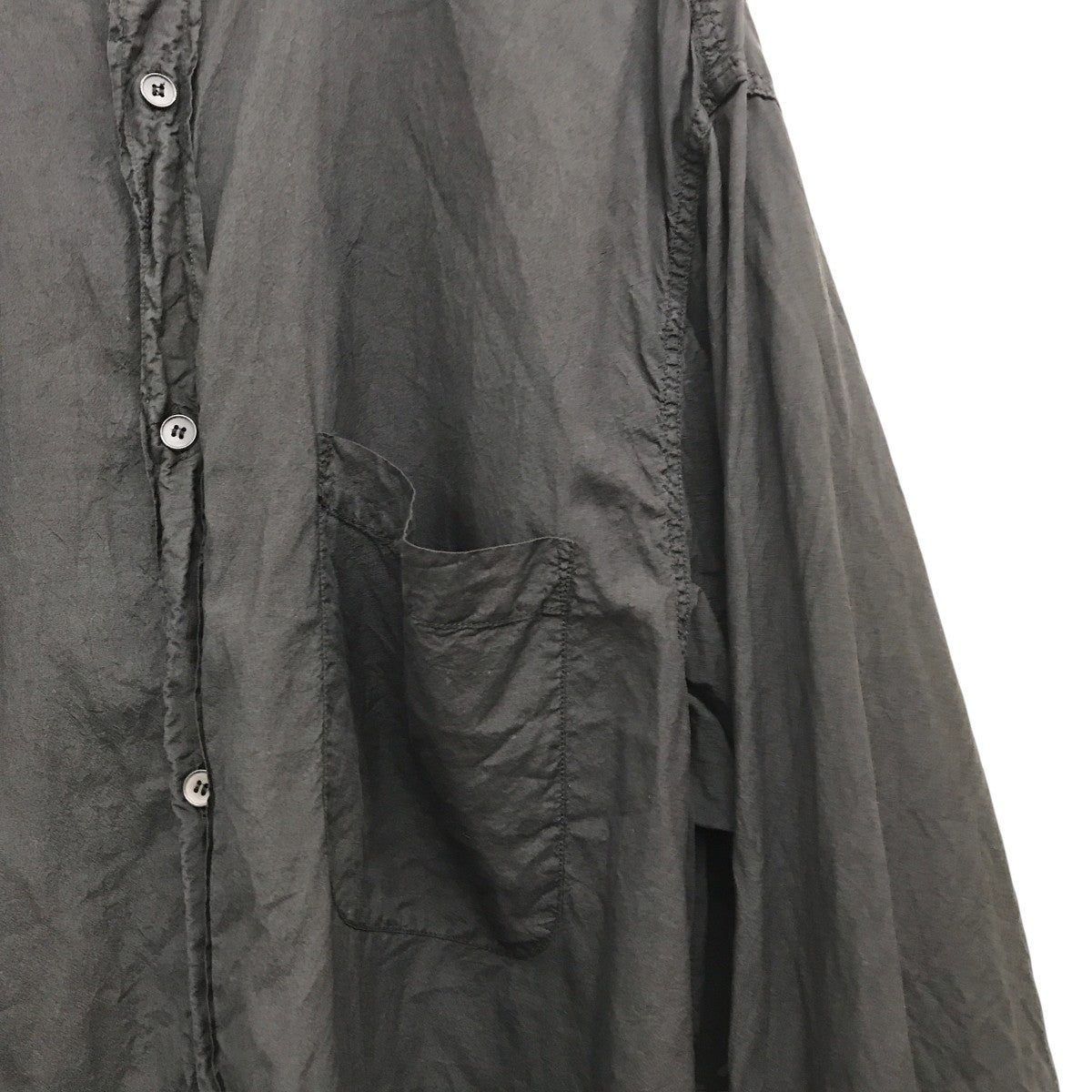 COMOLI(コモリ) シルク製品染長袖シャツB01-02014 B01-02014 ブラック