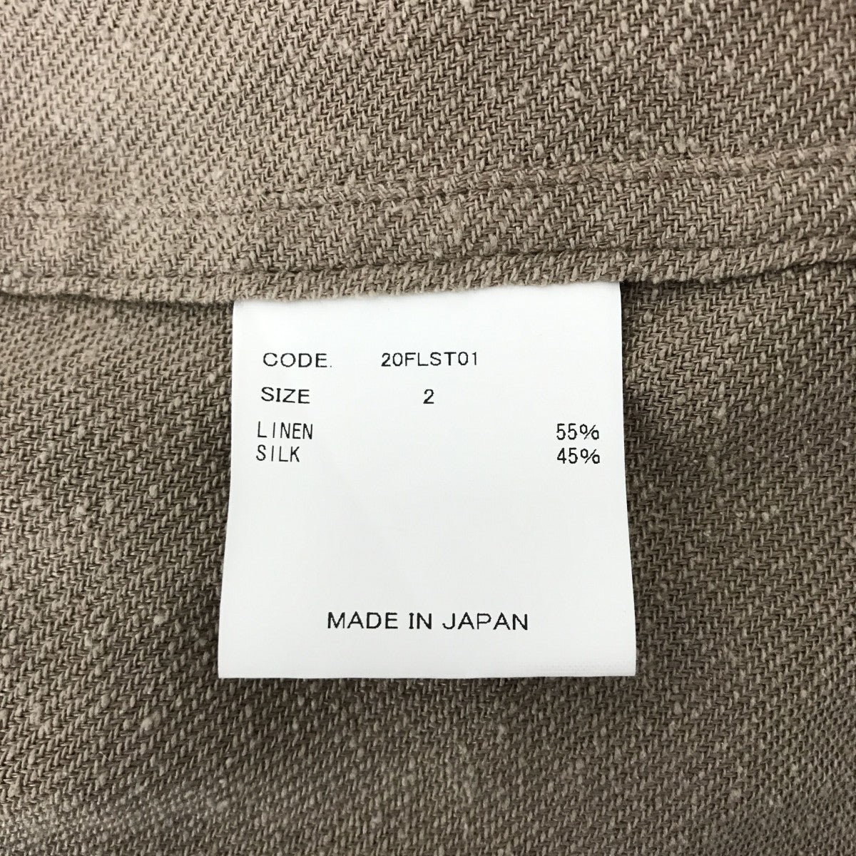 LINEN SILK TWILLセットアップ20FLST01