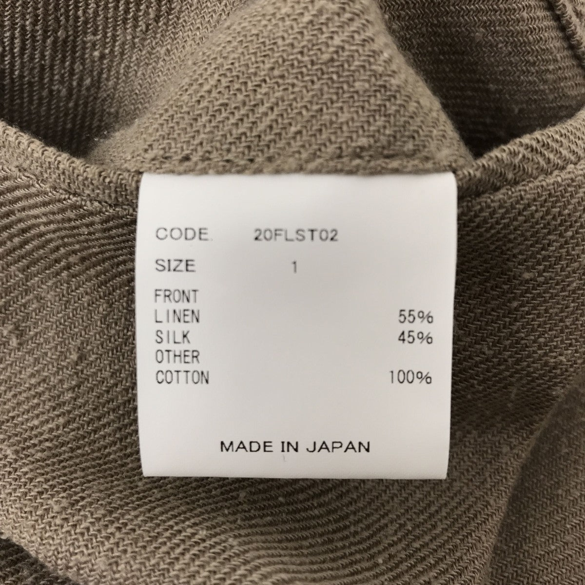 LINEN SILK TWILLセットアップ20FLST01