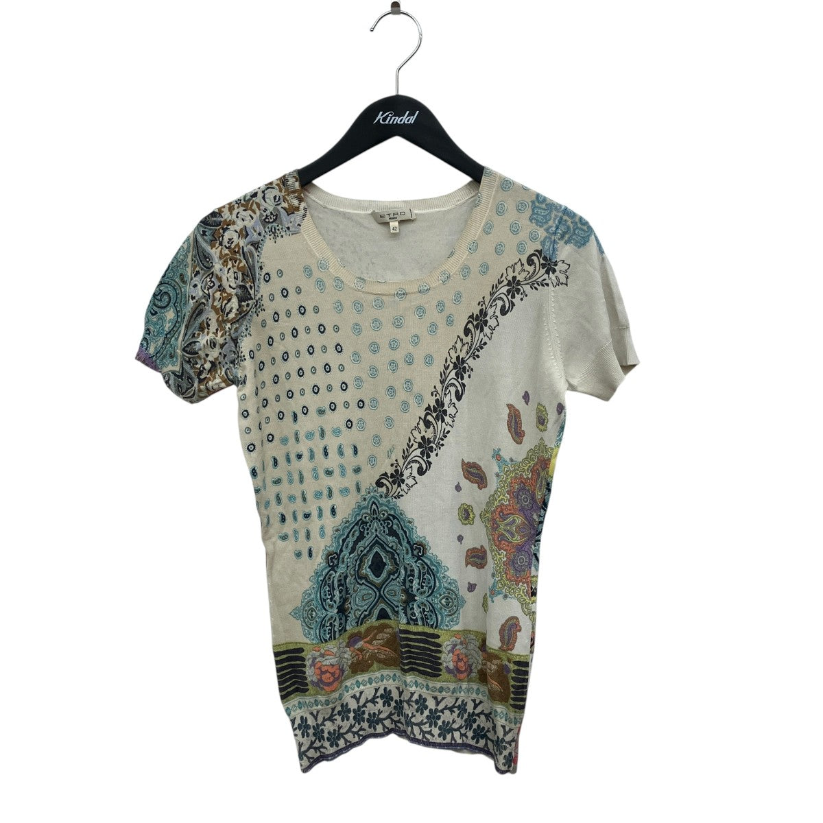 ETRO ペイズリー シルク半袖ニット111-15910-9527 古着・中古-1枚目のアイテム画像