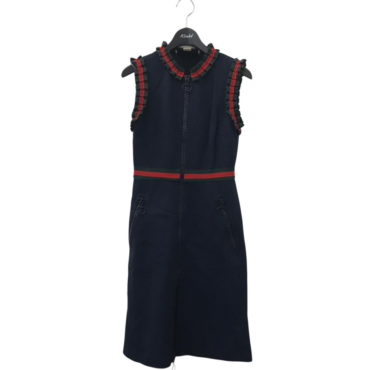 GUCCI シェリーライン フロントジップノースリーブワンピース457056 X5L68 古着・中古-1枚目のアイテム画像