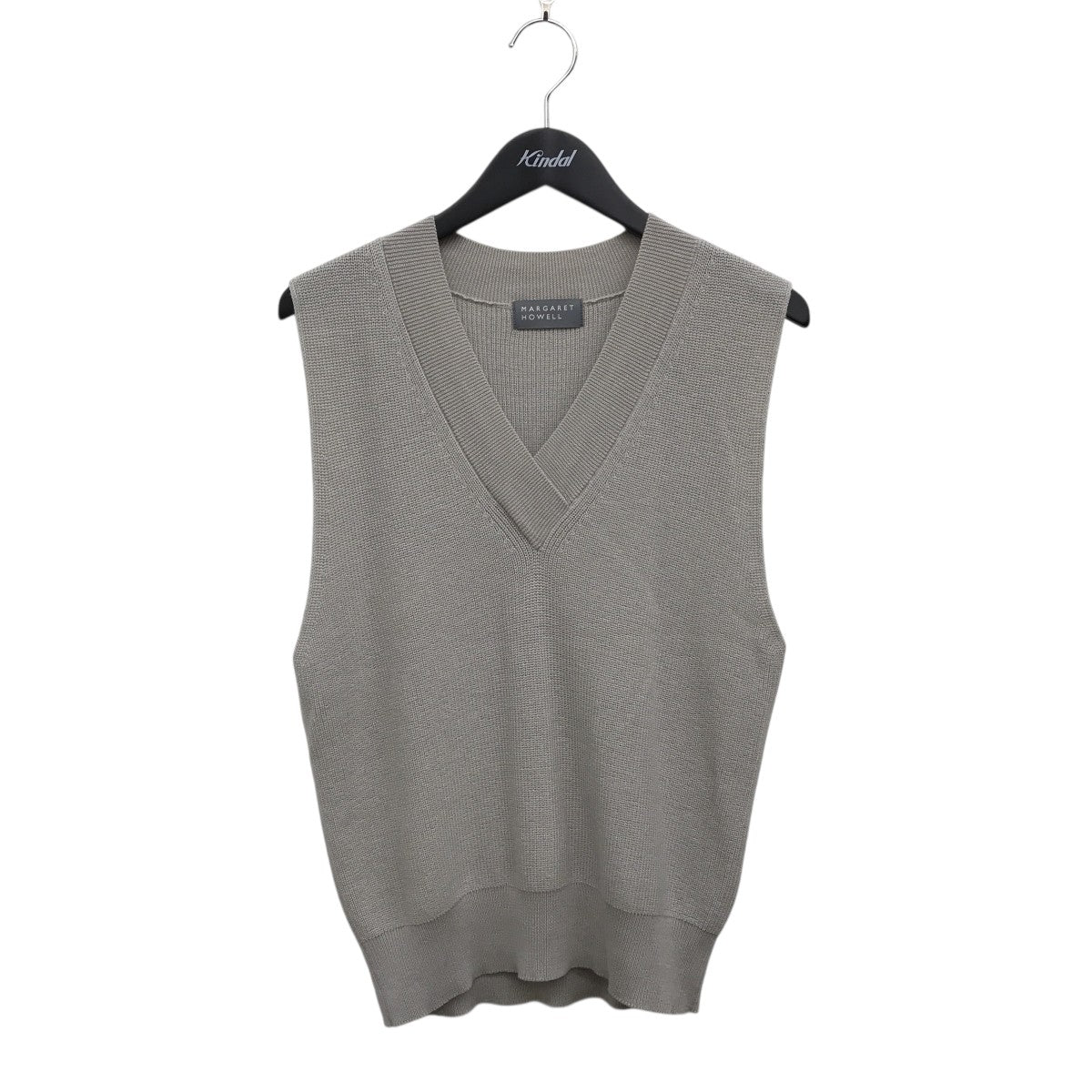 MARGARET HOWELL グレー Vネック ベスト M MARGARET HOWELL(マーガレットハウエル) Vネックニットベスト