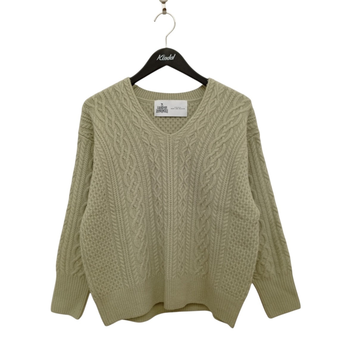 U．A． Green Label HAMILTON SC アラン Vネック プルオーバーニット3613-104-2246 古着・中古-1枚目のアイテム画像