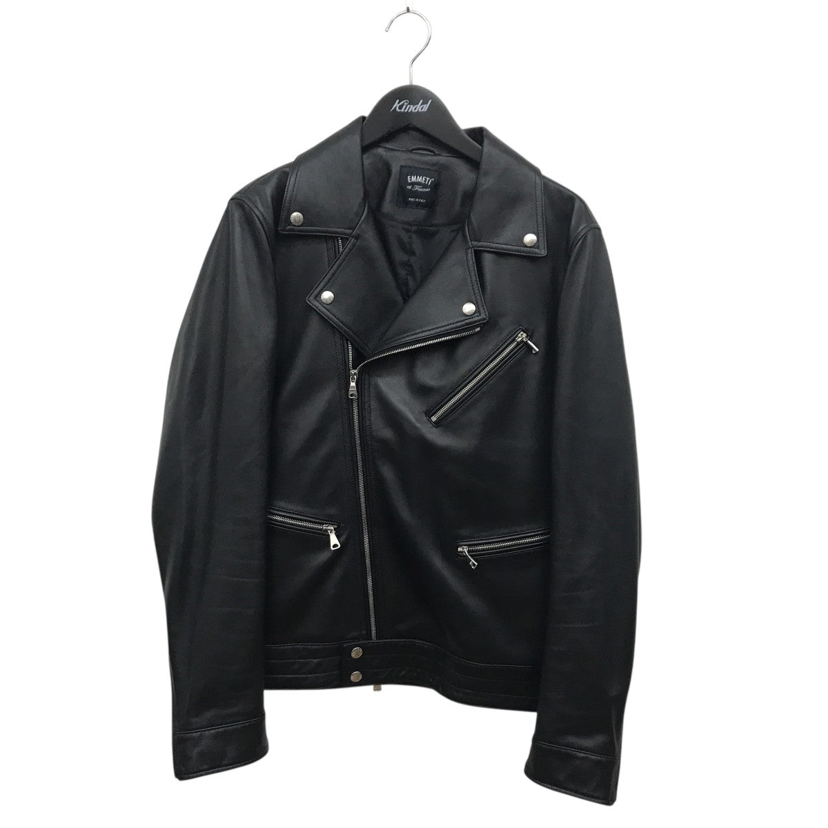 EMMETI(エンメティ) ダブルライダースジャケット ブラック サイズ 50