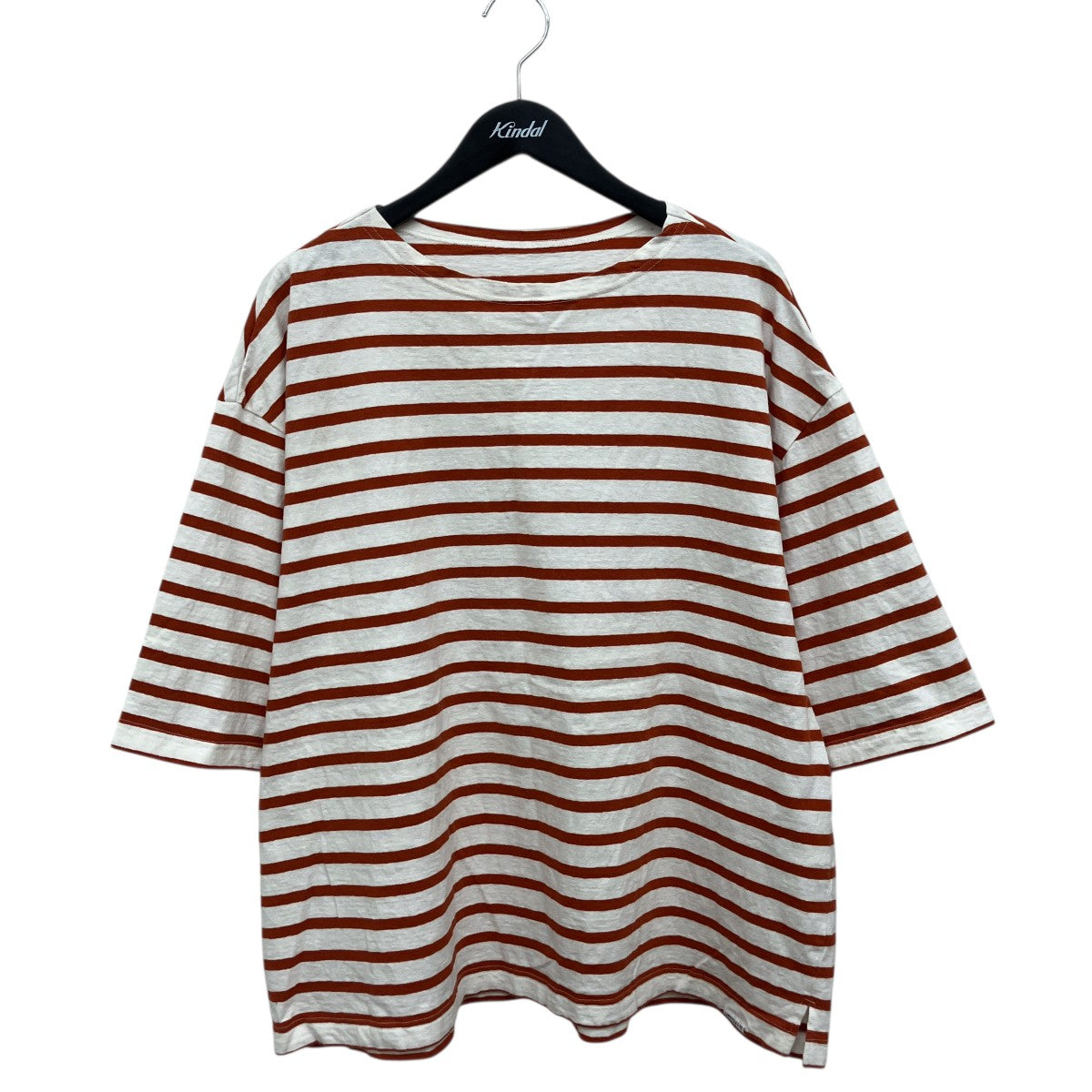 UPCYCLELINO 天竺ボーダーバスクTシャツ半袖カットソー600232-7048 古着・中古-1枚目のアイテム画像