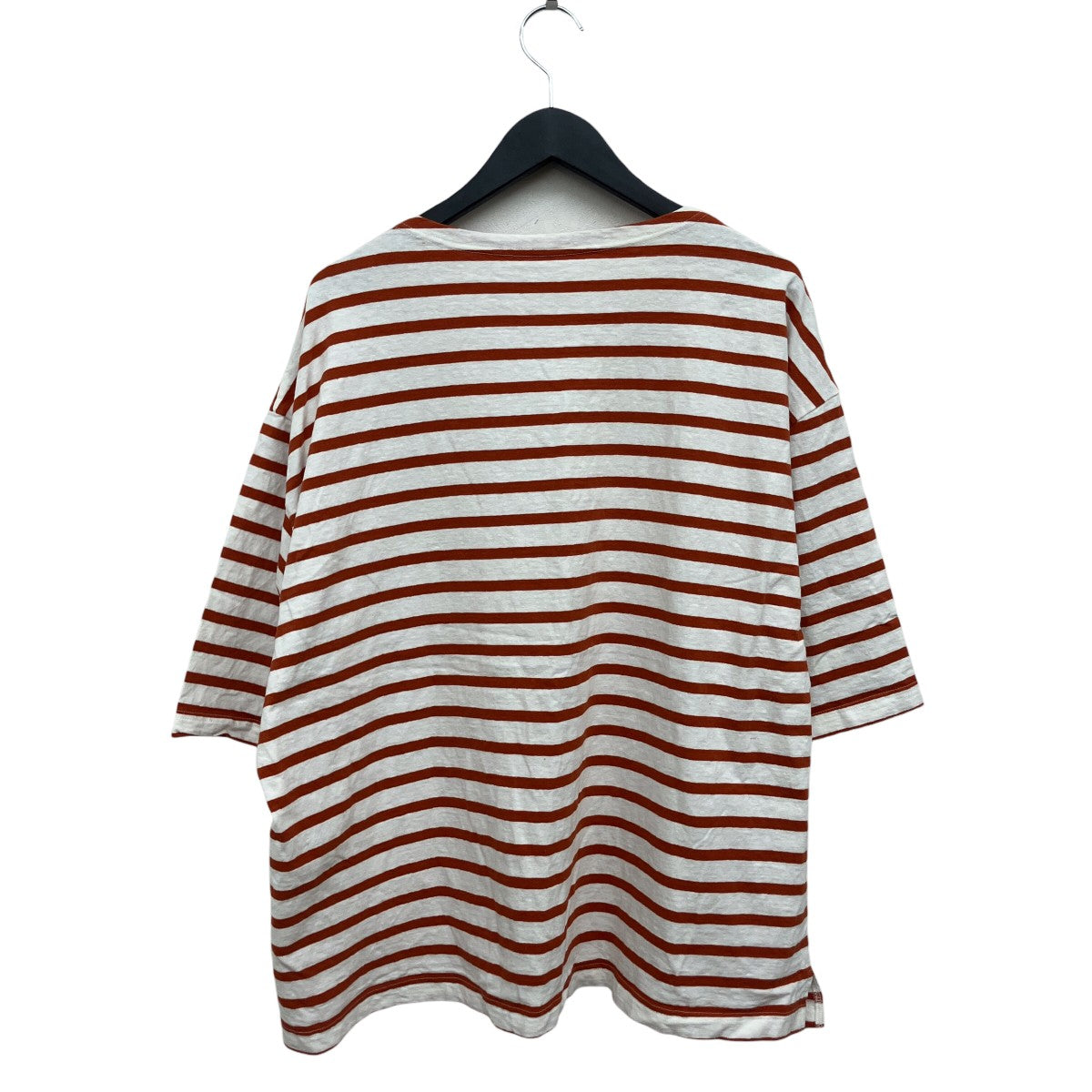 UPCYCLELINO 天竺ボーダーバスクTシャツ半袖カットソー600232-7048 古着・中古-2枚目のアイテム画像