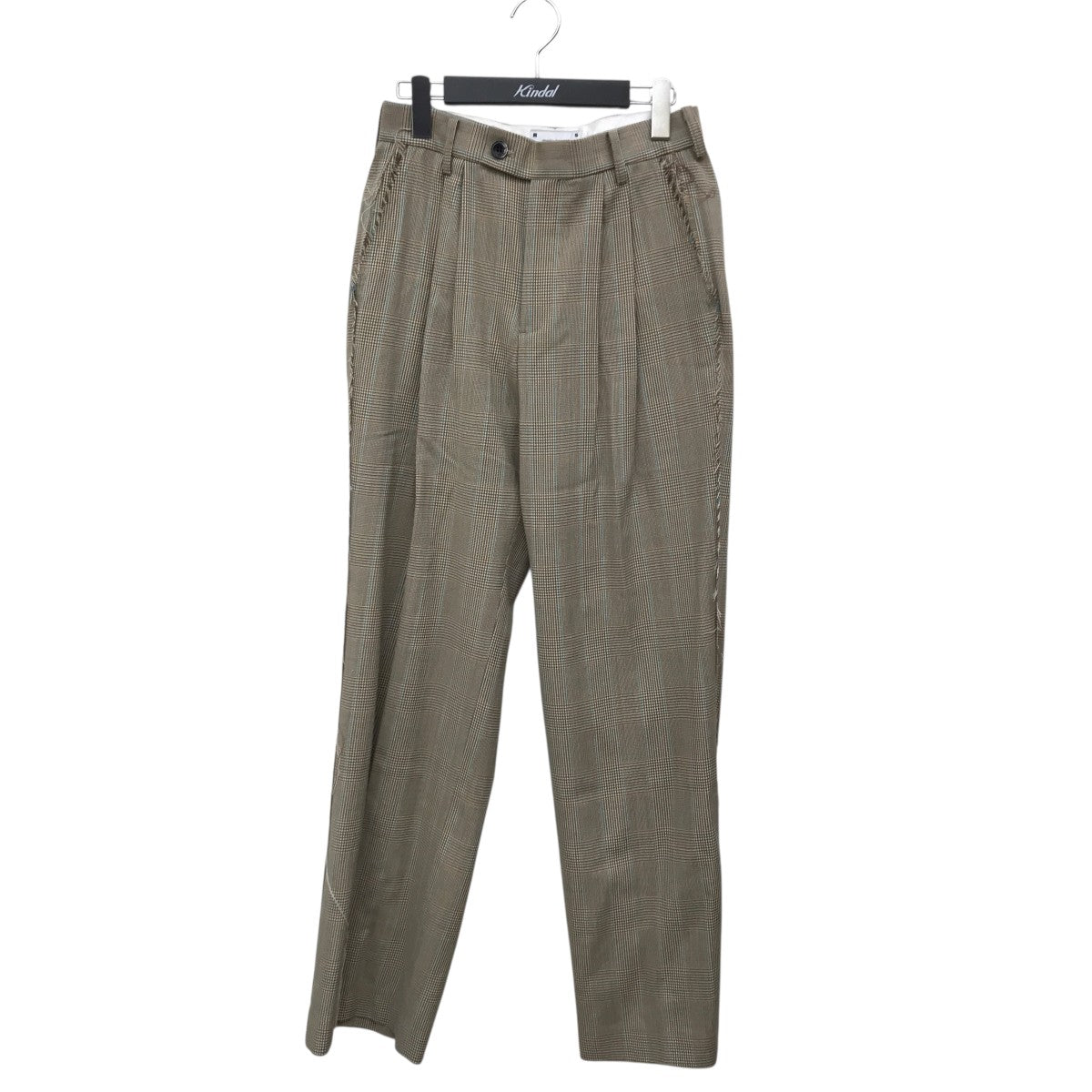 OUT SEAM RAW EDGE WOOL PANTSチェックパンツ1000145692005