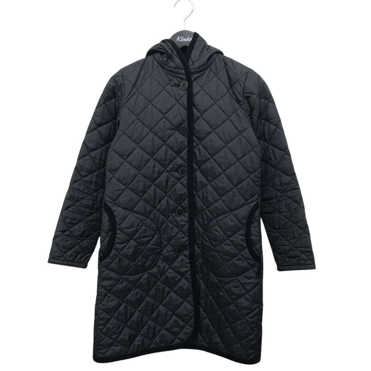 LAVENHAM(ラヴェンハム) フード付きキルティングコート ブラック