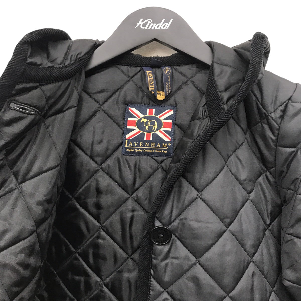 LAVENHAM(ラヴェンハム) フード付きキルティングコート ブラック