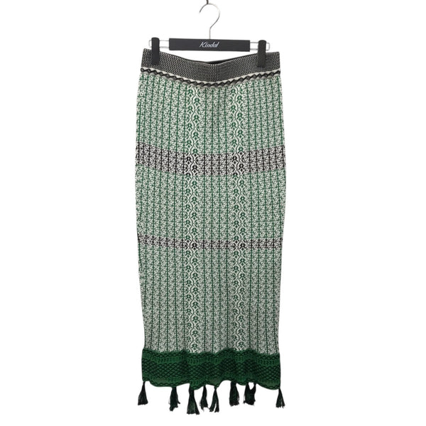 mame kurogouchi(マメクロゴウチ) Rib Jacquard Pedicel Knit Skirt