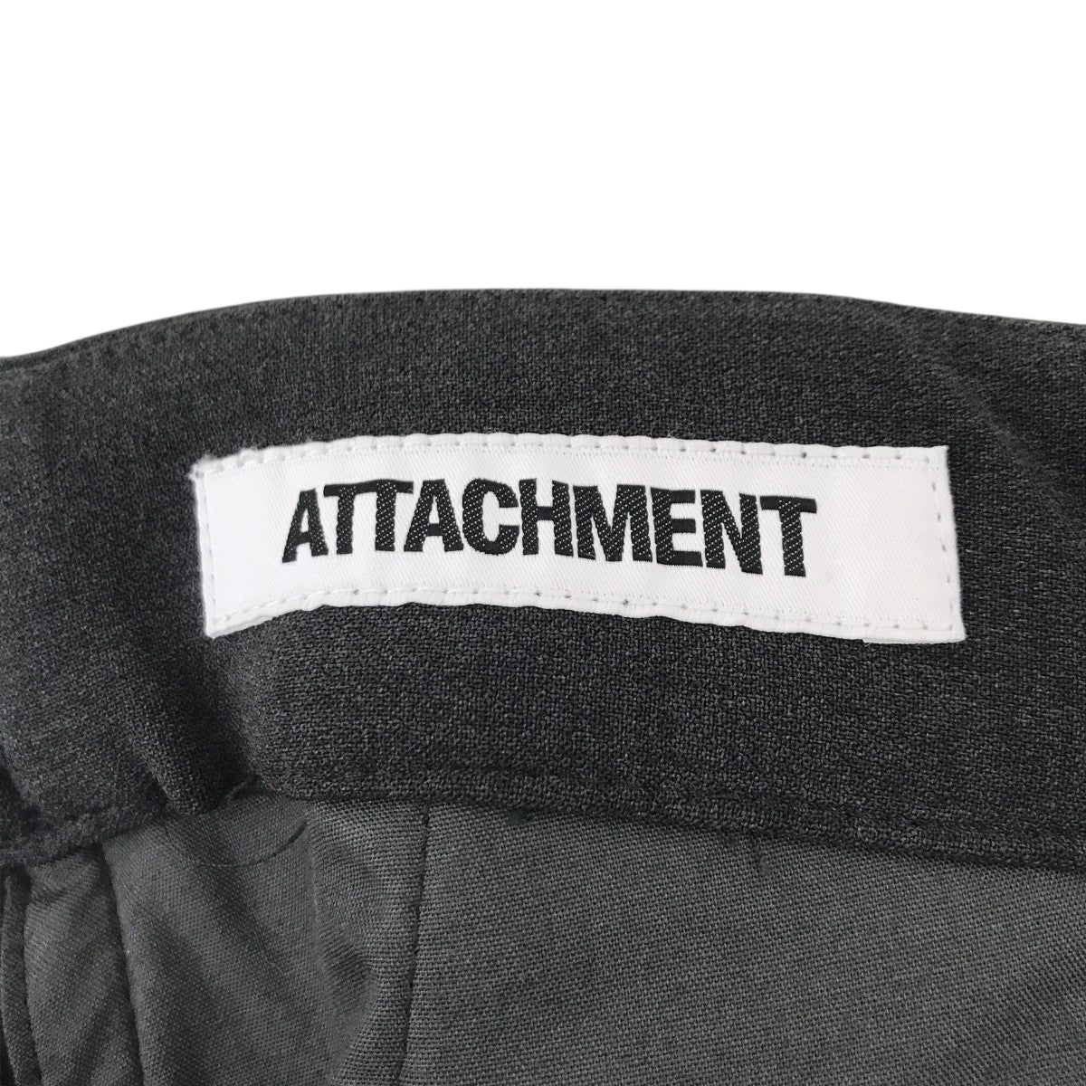 ATTACHMENT ポリエステルストレッチダブルクロス ベルト付きツータックワイドパンツスラックスAP51-026 古着・中古-4枚目のアイテム画像