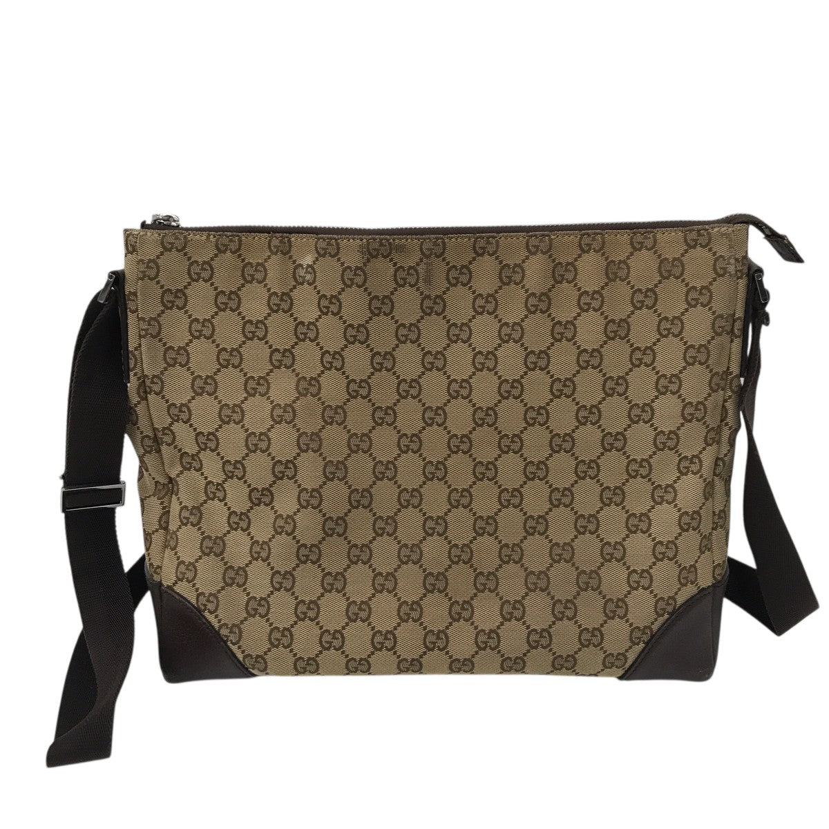 GUCCI(グッチ) GGキャンバスショルダーショルダーバッグ - ベージュ