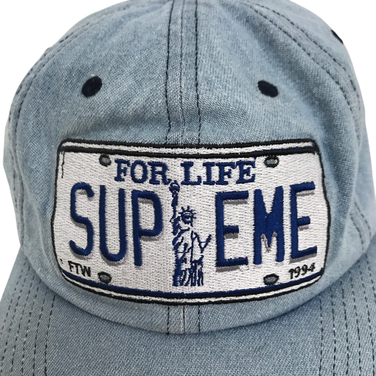 Supreme(シュプリーム) 20SSLicense Plate 6-Panel 自由の女神デニム