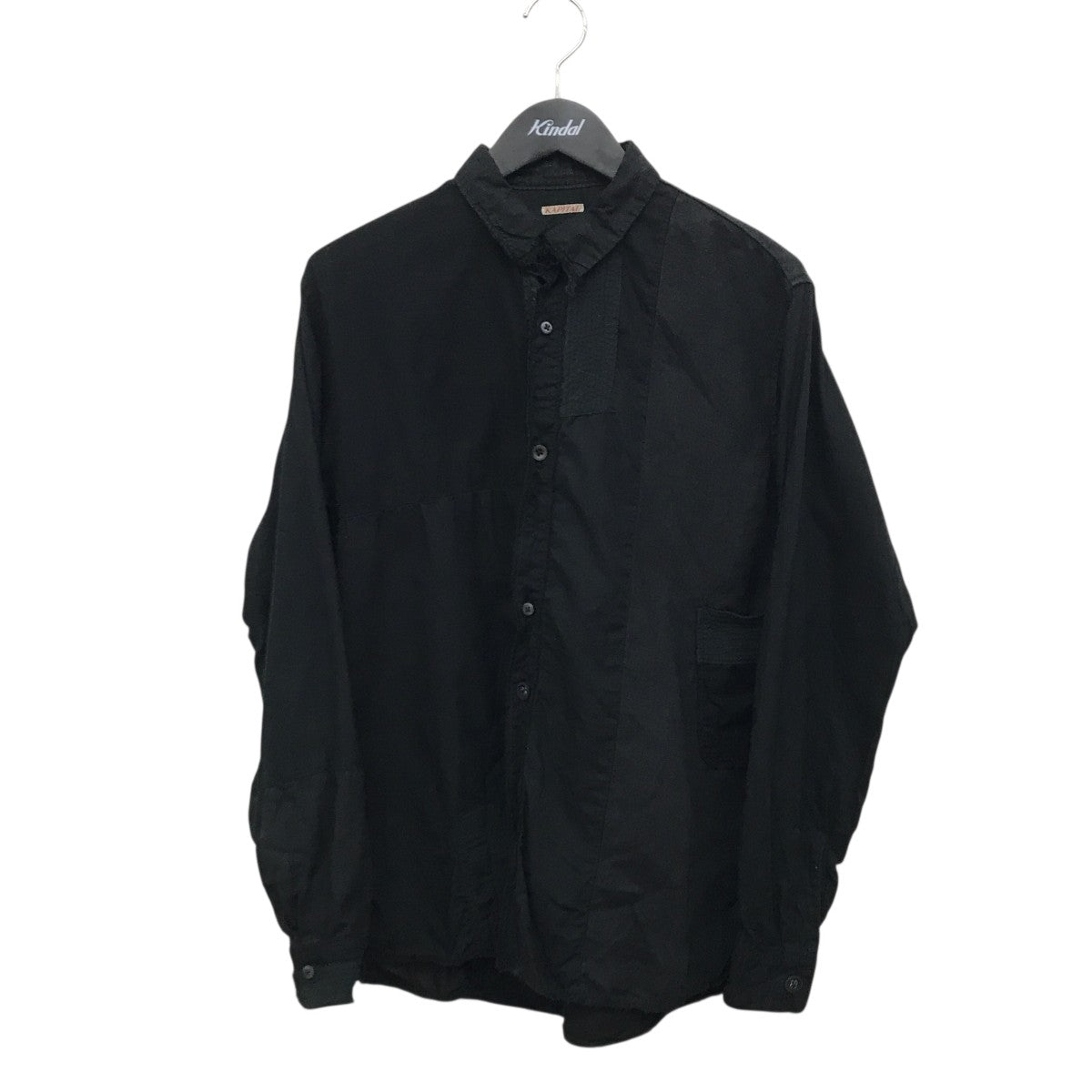 KAPITAL(キャピタル) パッチワークロングスリーブシャツ ブラック