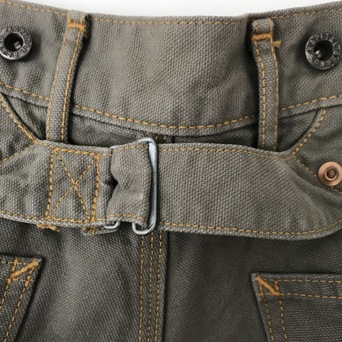 KAPITAL(キャピタル) ランバーダブルニーパンツ カーキ サイズ 2