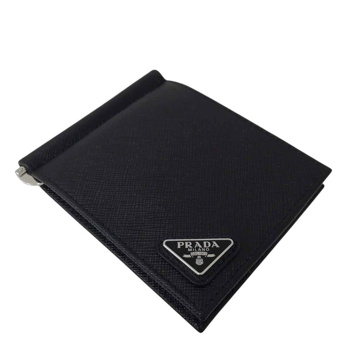 PRADA(プラダ) マネークリップ付きサファーノトライアングル2つ折り