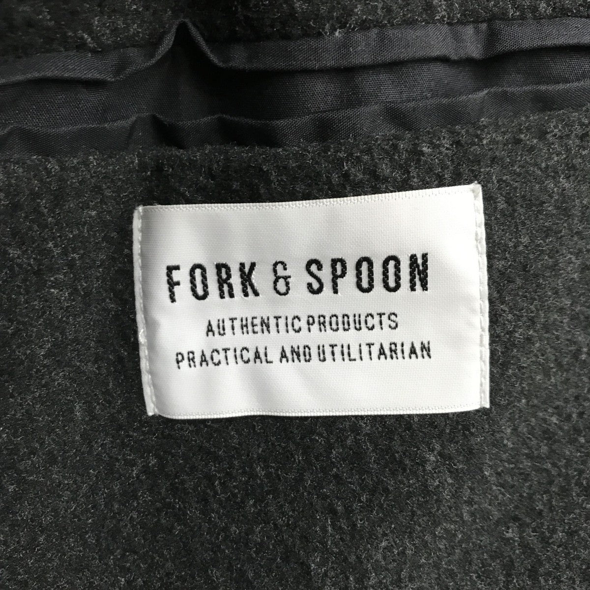 FORK＆SPOON バックサイドメルトンフーディーコートDF37-17V083 古着・中古-5枚目のアイテム画像
