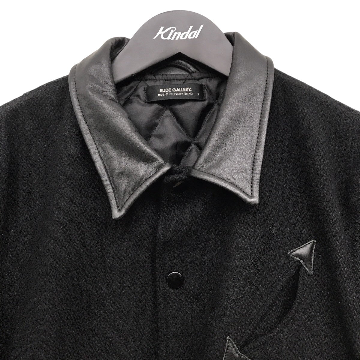 RUDE GALLERY(ルードギャラリー) レザー切替スタジャン ブラック