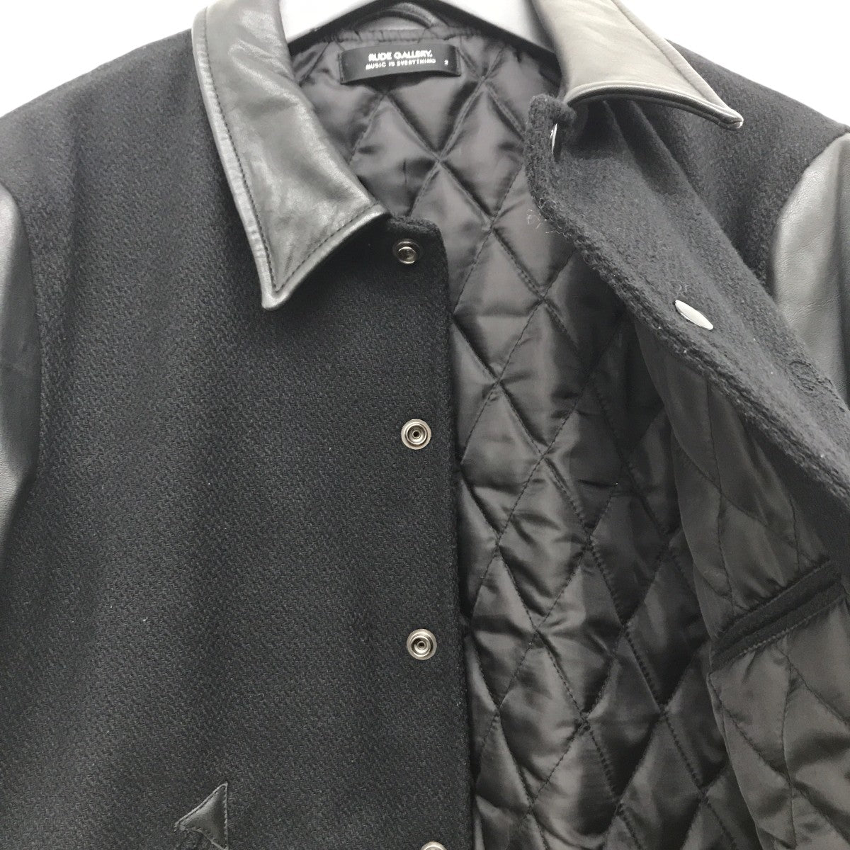 RUDE GALLERY(ルードギャラリー) レザー切替スタジャン ブラック