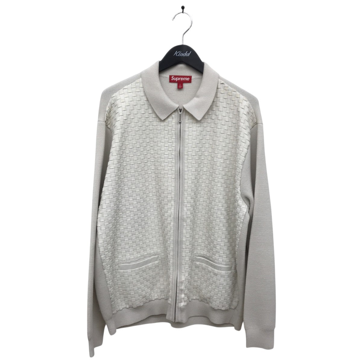 Supreme 24AWWoven Leathr Zip Up Cardiganジップカーディガン 古着・中古-1枚目のアイテム画像