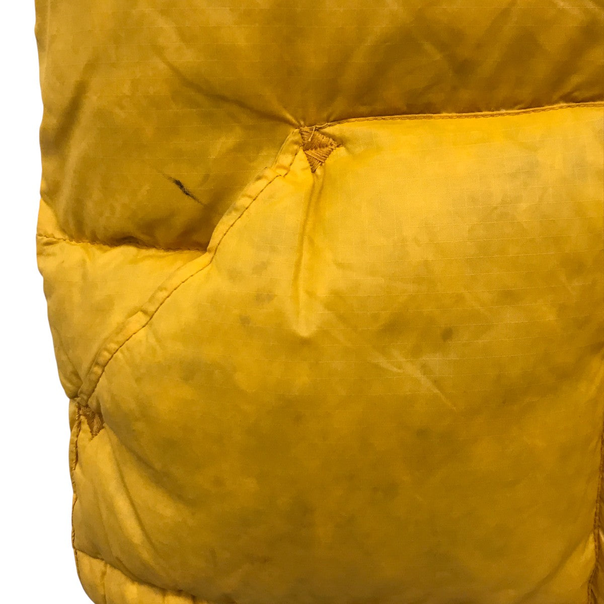 ノースフェイス ダウンベスト 茶タグ　イエロー 70's 茶タグ THE NORTH FACE リップストップ ダウンベスト イエロー
