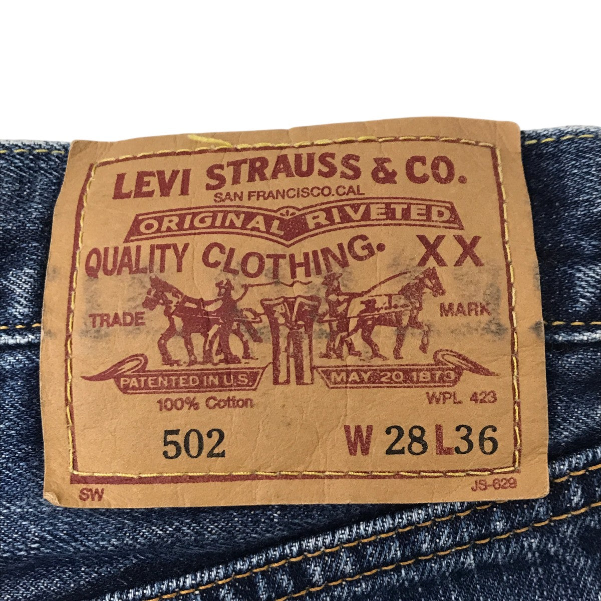 LEVI’S Big E 赤耳 ジッパーフライ ボタン裏J22 日本製デニムパンツ502XX 古着・中古-6枚目のアイテム画像
