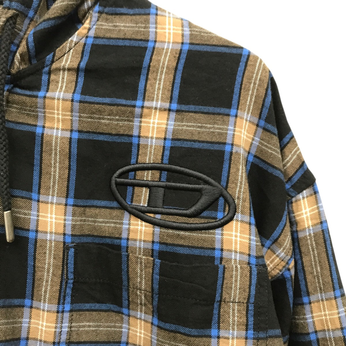 DIESEL(ディーゼル) S-DEWNY-HOOD-AJFI フード付きチェックシャツ0AJFI