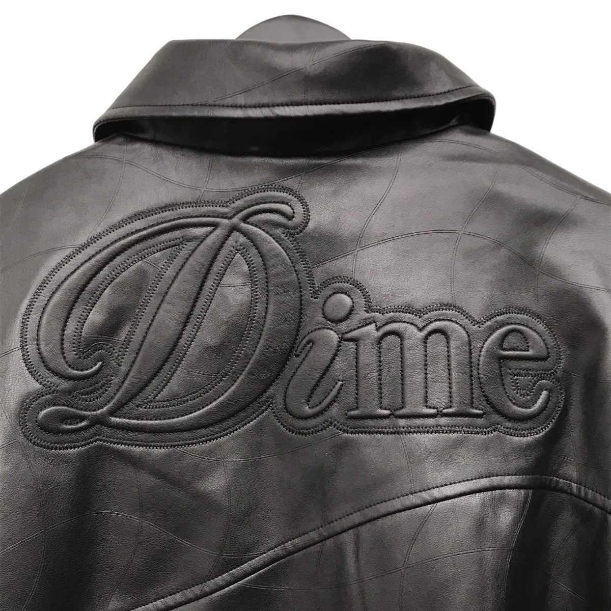 Dime(ダイム) Debossed Wavy Jacket中綿レザージャケット ブラック