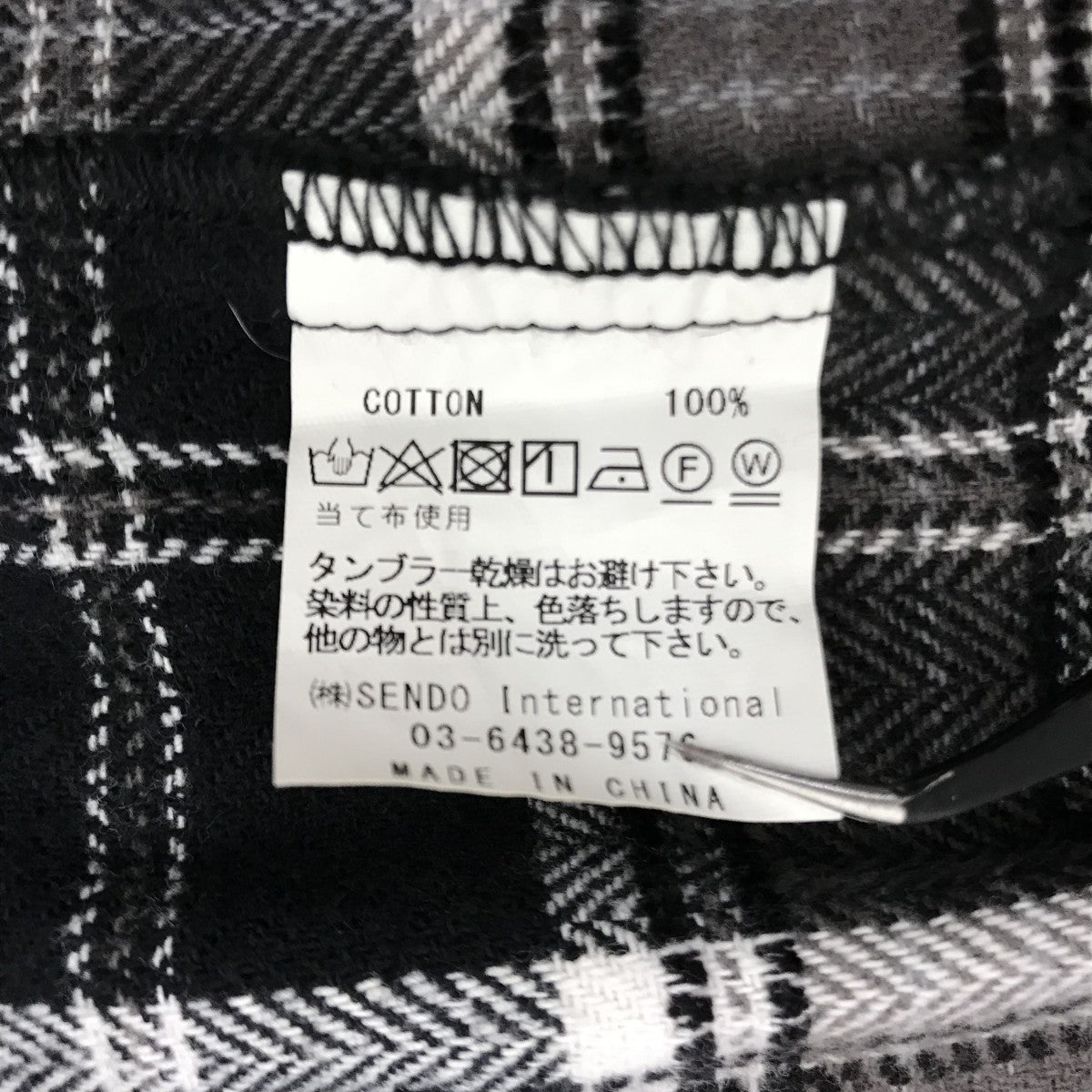 MLVINCE(メルヴィンス) チェックネルシャツ ブラック×グレー サイズ L