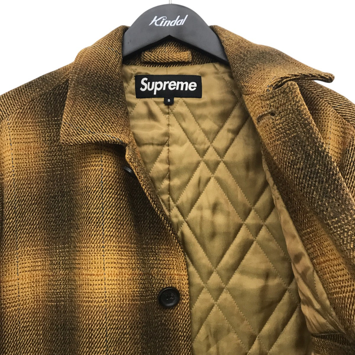 Supreme(シュプリーム) Shadow Plaid Wool Over Coatコート イエロー