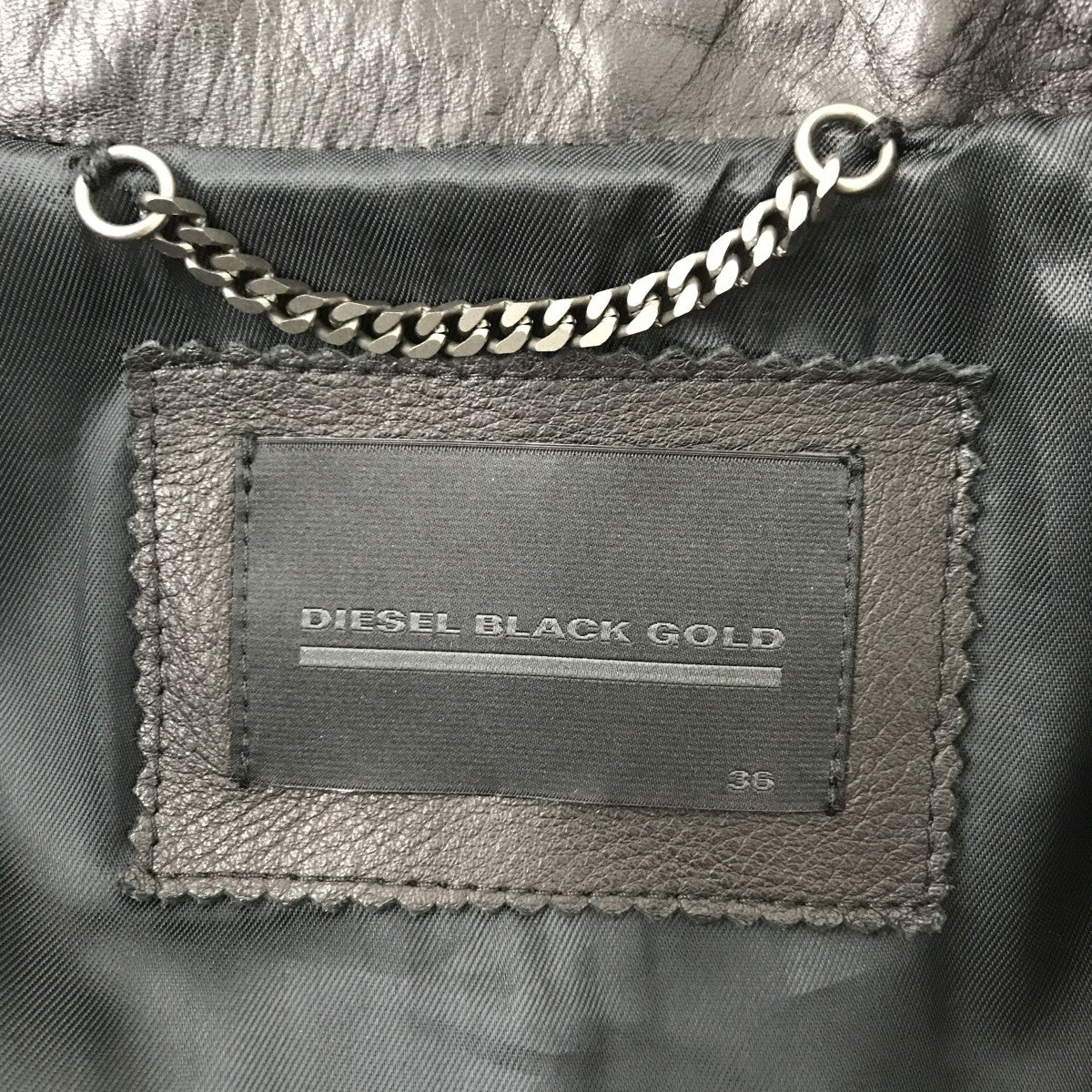 DIESEL BLACK GOLD 燕尾 レザーダブルライダースジャケット 古着・中古-3枚目のアイテム画像