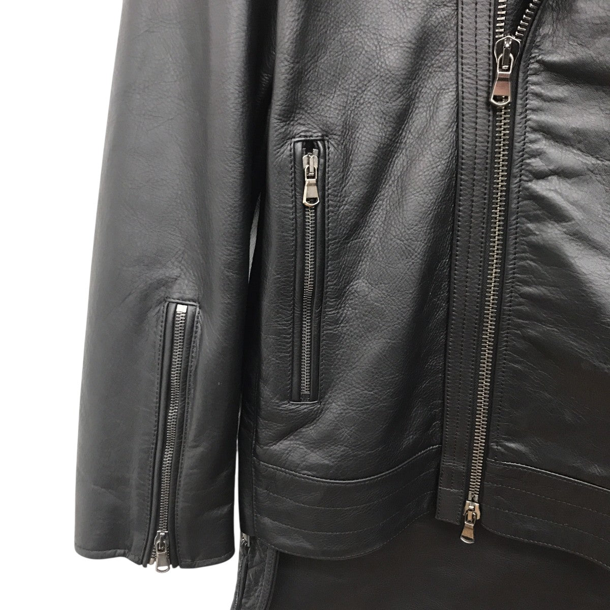 DIESEL BLACK GOLD 燕尾 レザーダブルライダースジャケット 古着・中古-8枚目のアイテム画像