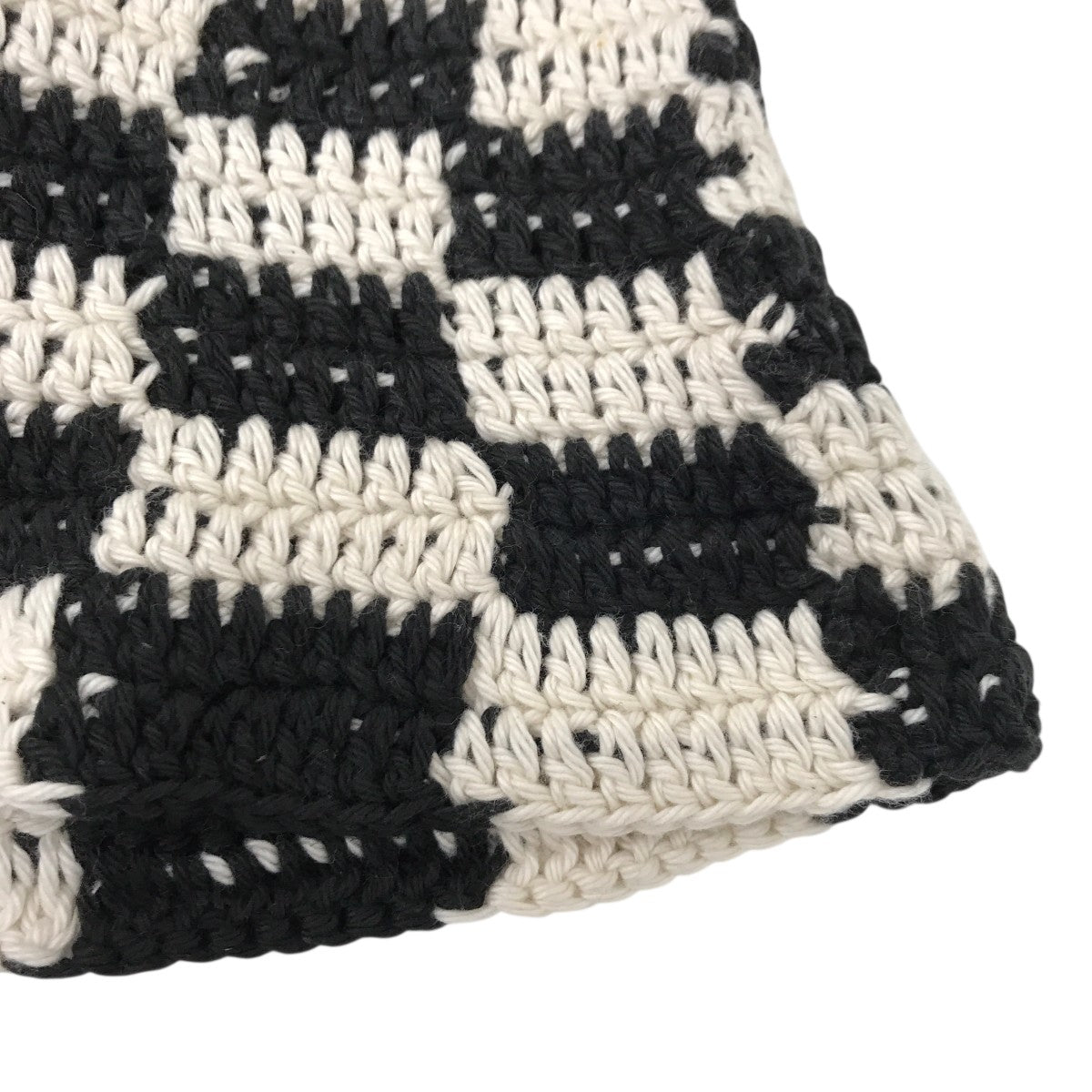 HAND KNIT BUCKET HAT チェッカーハット