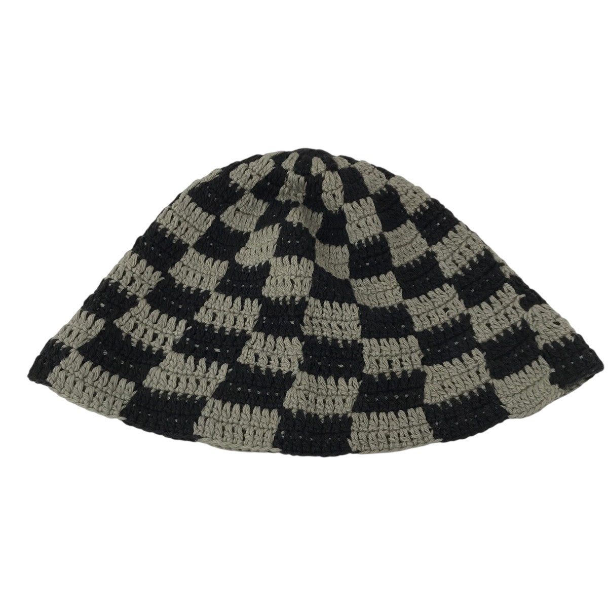 HAND KNIT BUCKET HAT チェッカーハット