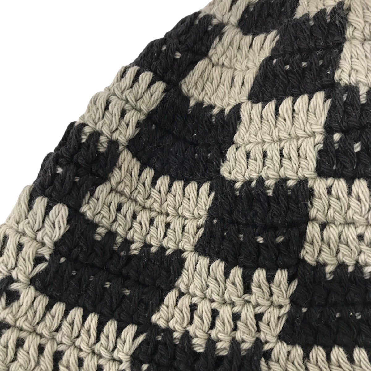 HAND KNIT BUCKET HAT チェッカーハット