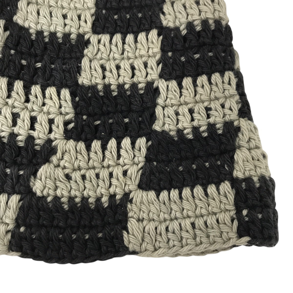 HAND KNIT BUCKET HAT チェッカーハット