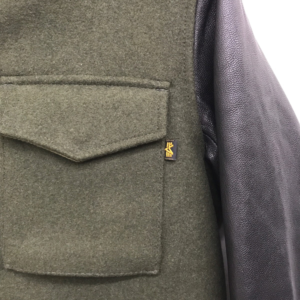 袖レザー切替ジャケット21201-003
