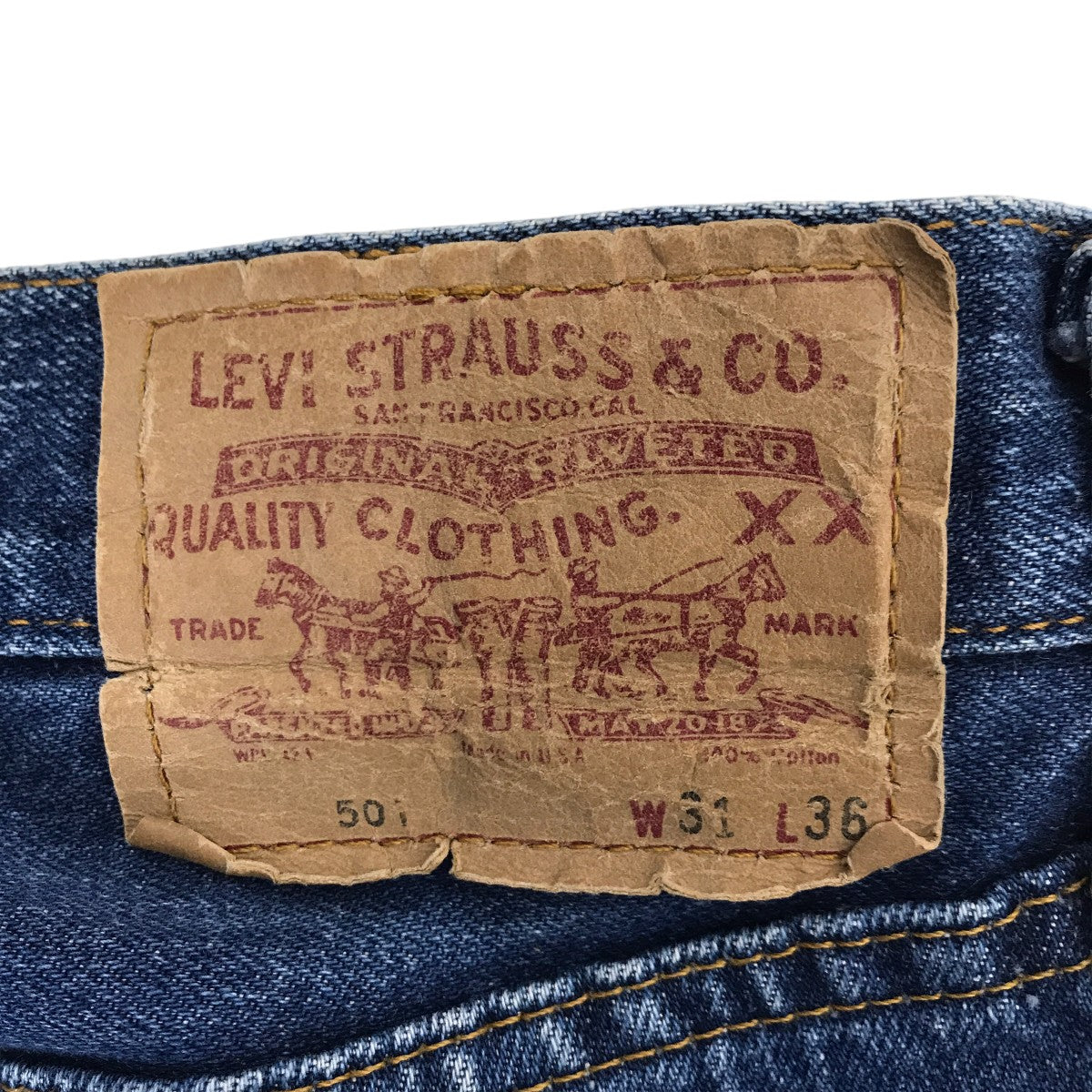 LEVI’S 501XX BIGE 裏555 110周年 バレンシア製デニムパンツ 古着・中古-5枚目のアイテム画像