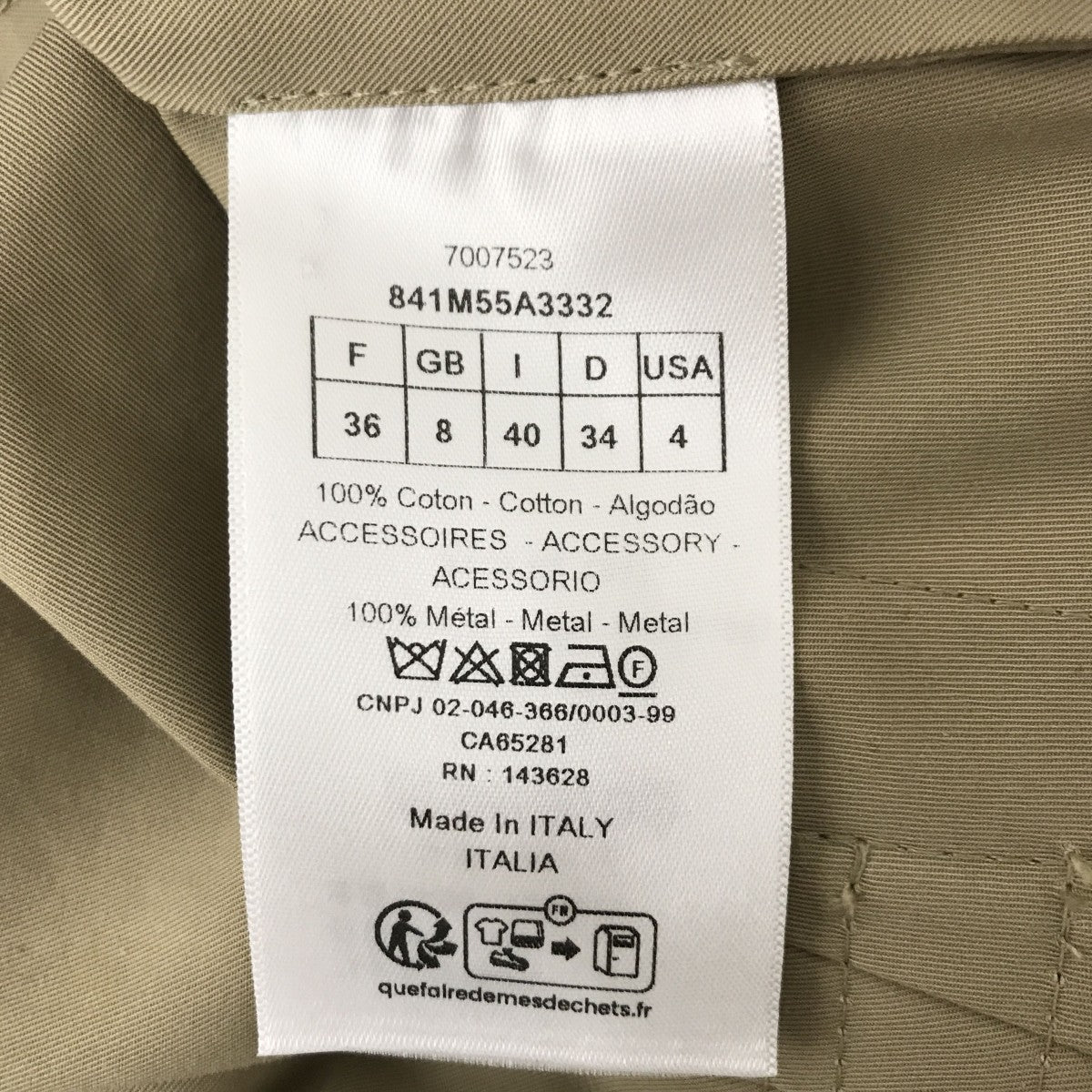 Bee刺繍トレンチコート841M55A3332