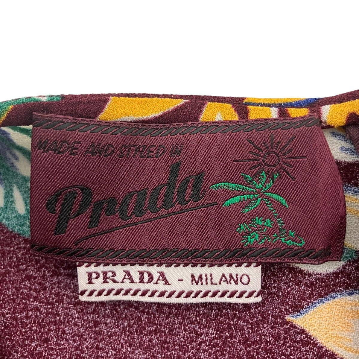 PRADA トロピカルノースリーブワンピースP341Y 古着・中古-3枚目のアイテム画像