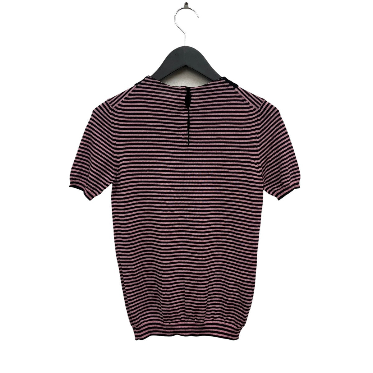 PRADA(プラダ) ボーダー フリルニットポロシャツP24M50 P24M50 ピンク