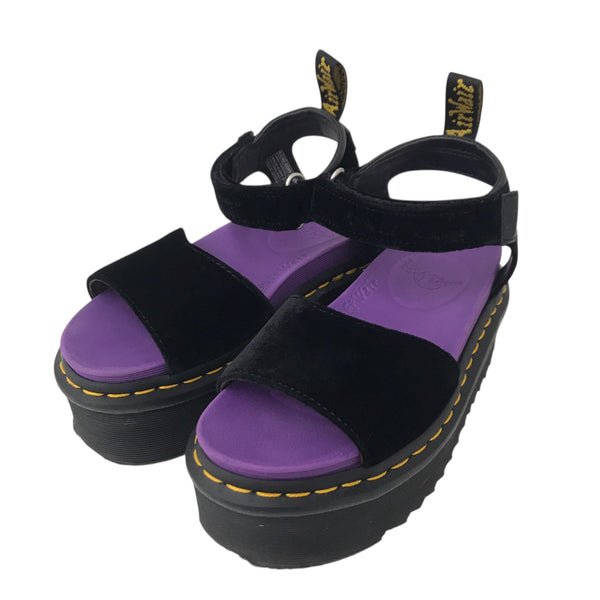 Dr．Martens×X-girl ベロア STRAP SANDAL厚底サンダル ブラック サイズ