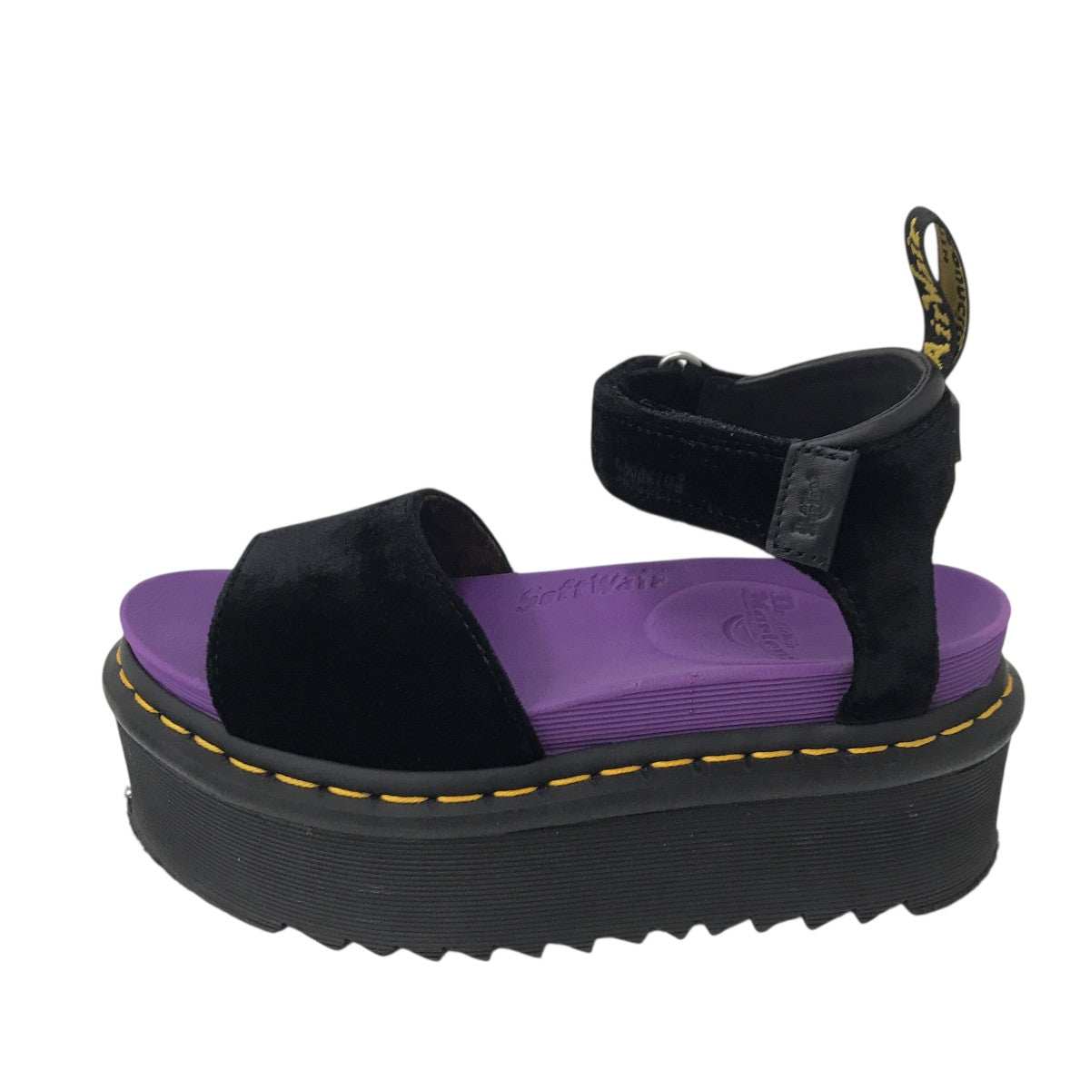 Dr.Martens X-girlコラボサンダル 厚底 Dr．Martens×X-girl ベロア STRAP SANDAL厚底サンダル ブラック サイズ