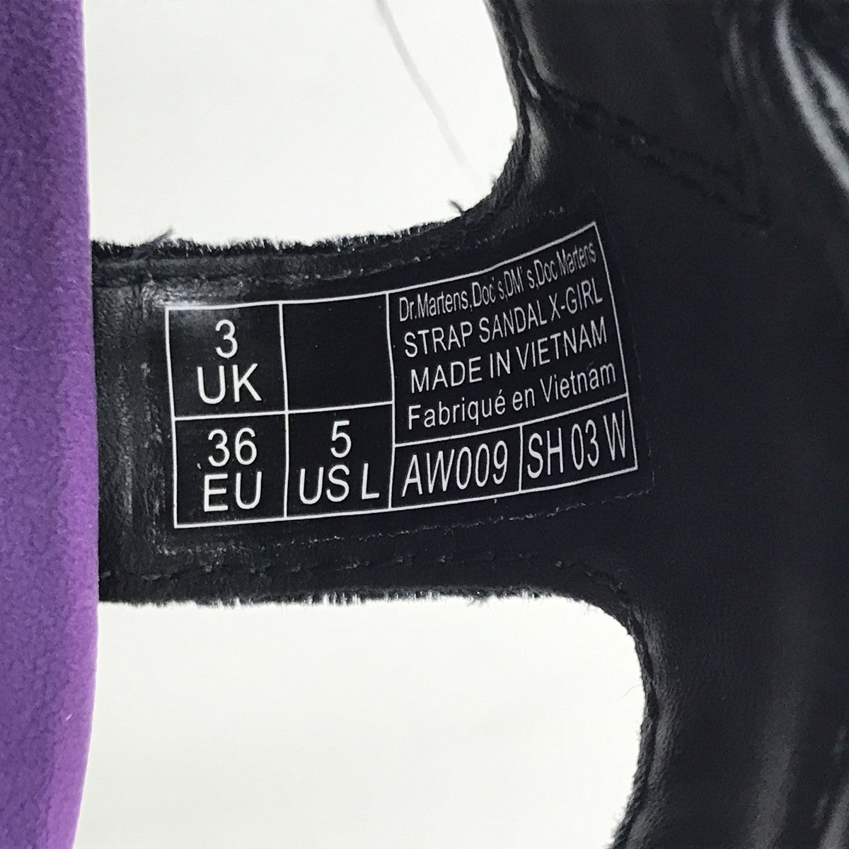 Dr．Martens×X-girl ベロア STRAP SANDAL厚底サンダル ブラック サイズ