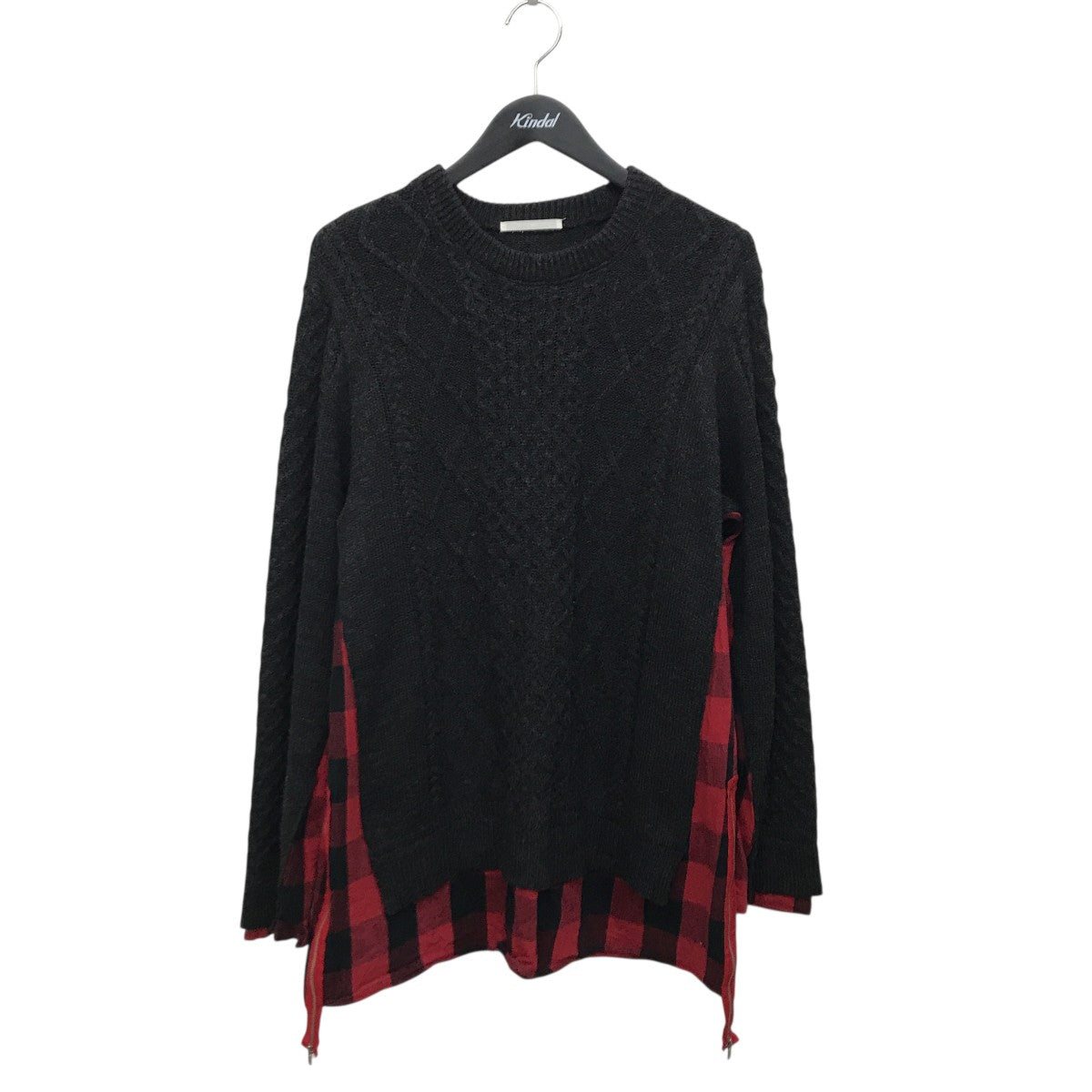 チェックシャツ切替ニットDC-AW17-KN-05