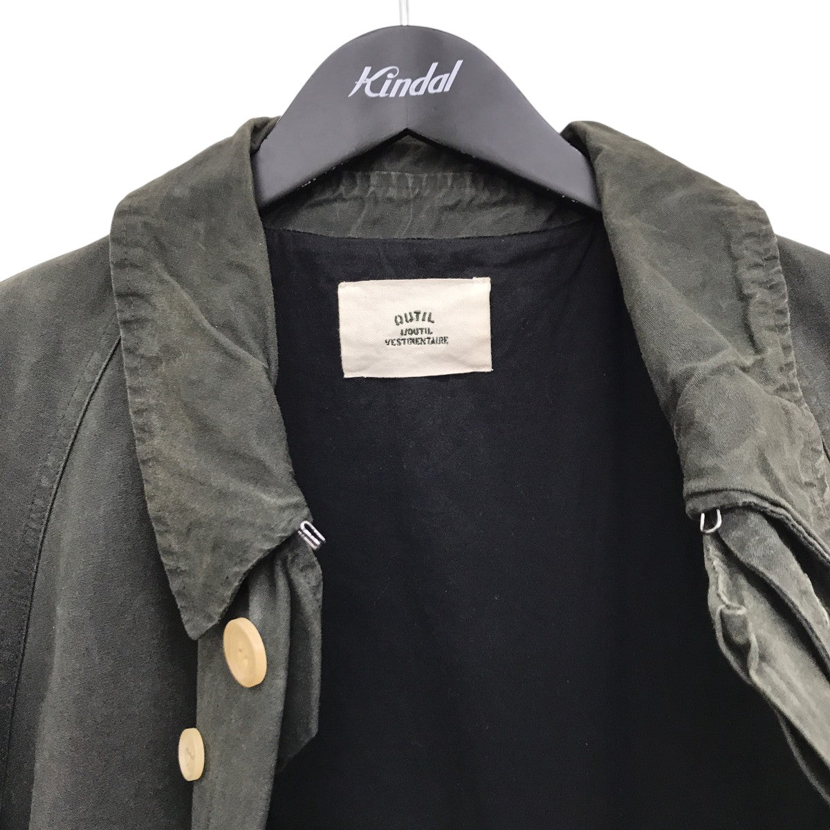 OUTIL(ウティ) オイル加工コーティング MANTEAU LUZEコート ブラック