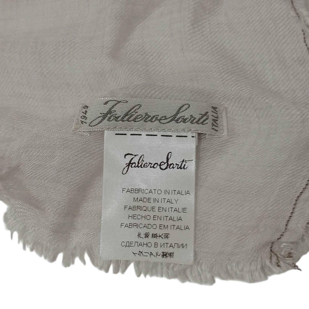 Faliero Sarti ファリエロサルティ ストール  ベージュ 【古着】【中古】【送料無料】 Faliero Sarti（ファリエロサルティ） 美品 カシミヤ シルクブレンド