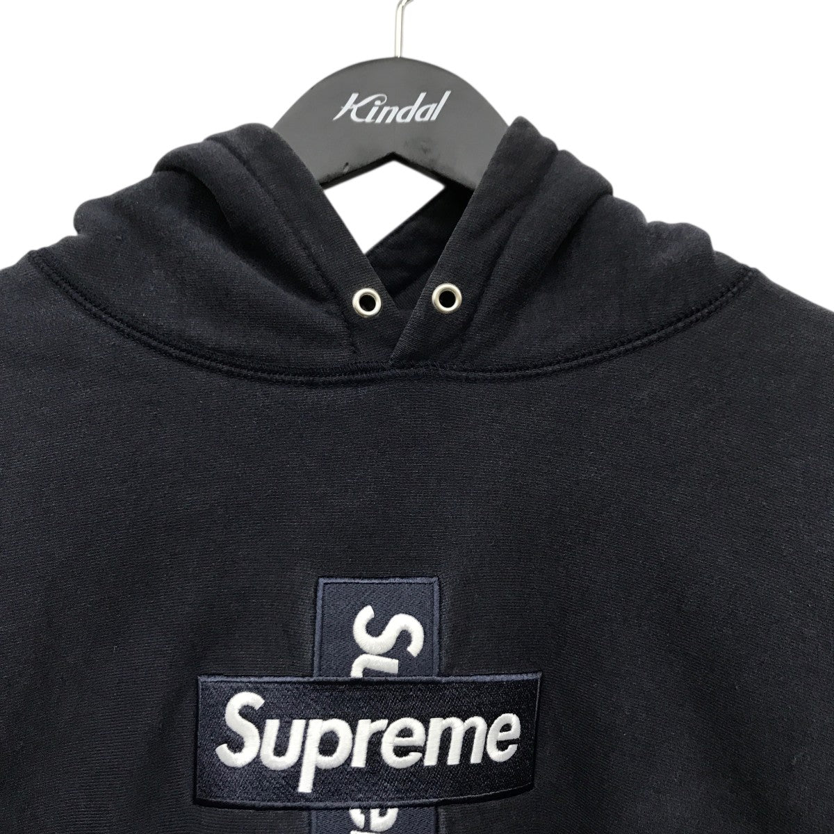 Supreme(シュプリーム) Cross Box Logo Hoodedパーカー ネイビー